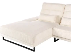 Hjørnesofa 4 personers IKAST Fløjl Beige Højrevendt