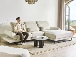 Hjørnesofa 4 personers IKAST Lys Beige Venstrevendt