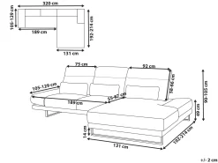 Hjørnesofa 4 personers IKAST Lys Beige Venstrevendt