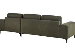 Hjørnesofa 4 personers KIRUNA Velour Mørkegrøn Venstrevendt