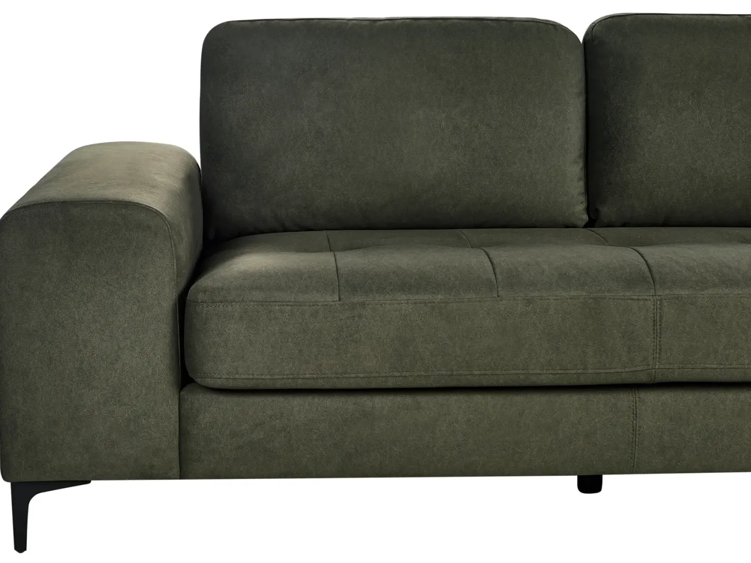 Hjørnesofa 4 personers KIRUNA Velour Mørkegrøn Venstrevendt
