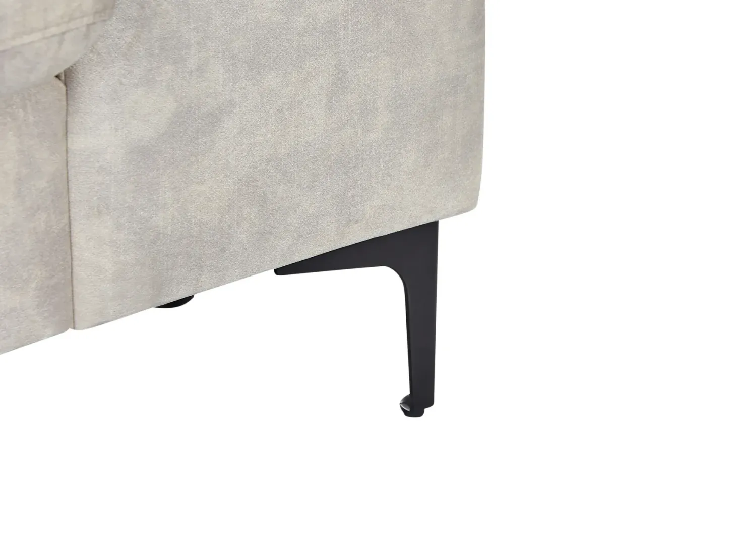 Hjørnesofa 4 personers KIRUNA Velour Lys Beige Højrevendt