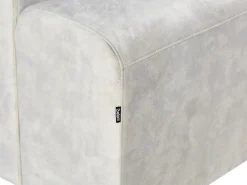 Hjørnesofa 4 personers KIRUNA Velour Lys Beige Højrevendt