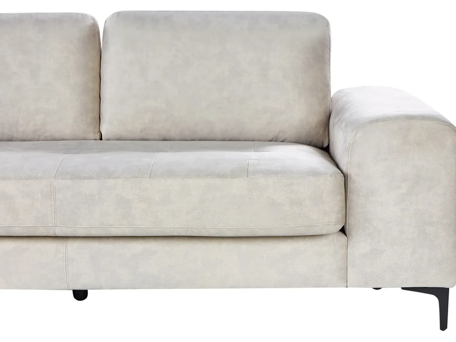 Hjørnesofa 4 personers KIRUNA Velour Lys Beige Højrevendt