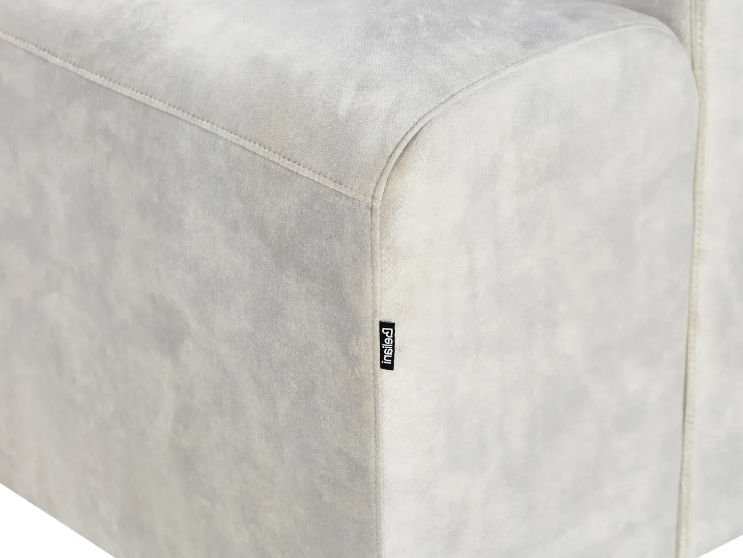 Hjørnesofa 4 personers KIRUNA Velour Lys Beige Venstrevendt