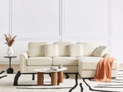 Hjørnesofa 4 personers KOHLO Lys Beige Venstrevendt