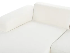 Hjørnesofa 4 personers LUNGO Boucle Hvid Højrevendt