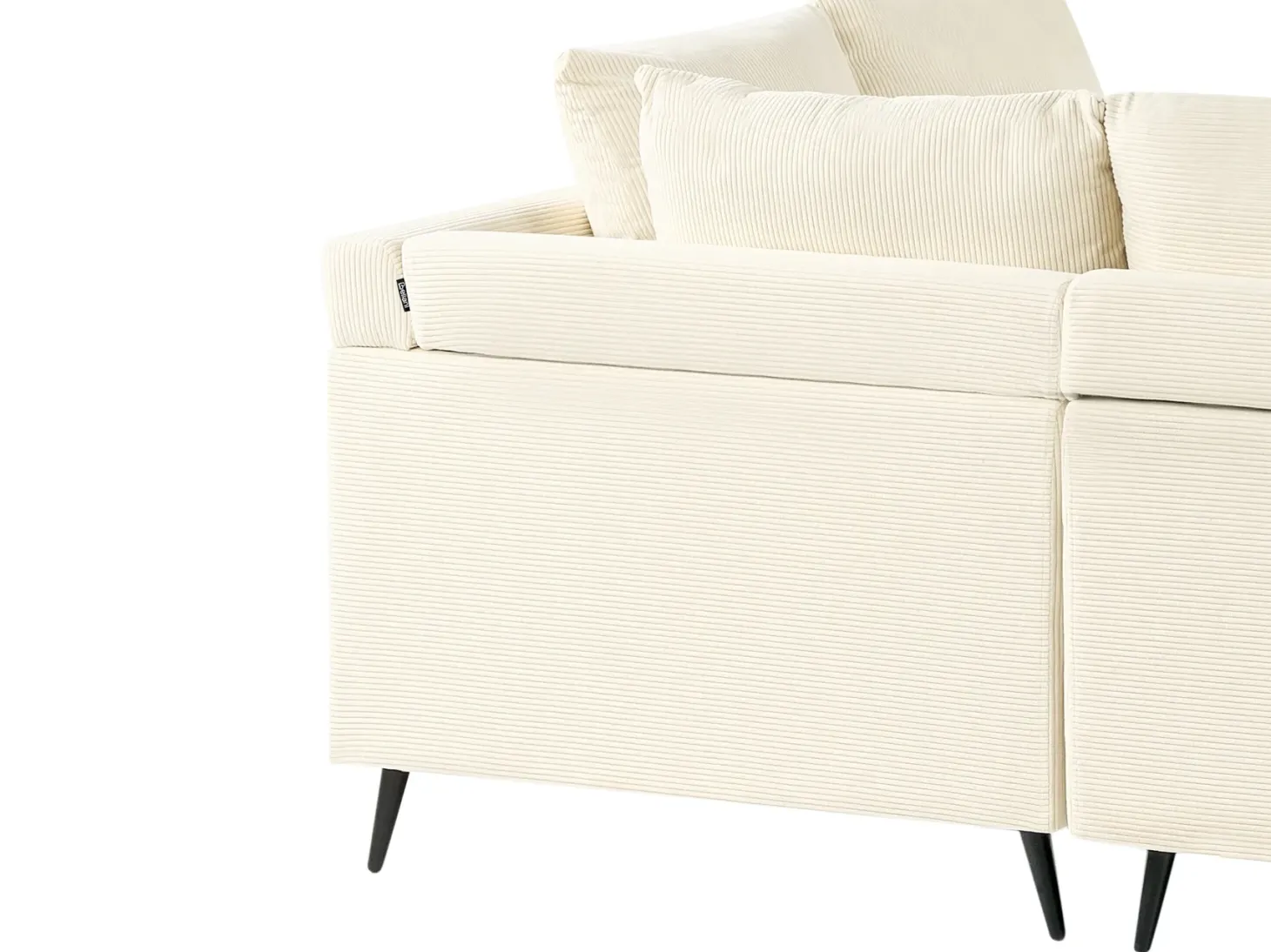 Hjørnesofa 4 personers LUNNER Fløjl Lys Beige Venstrevendt