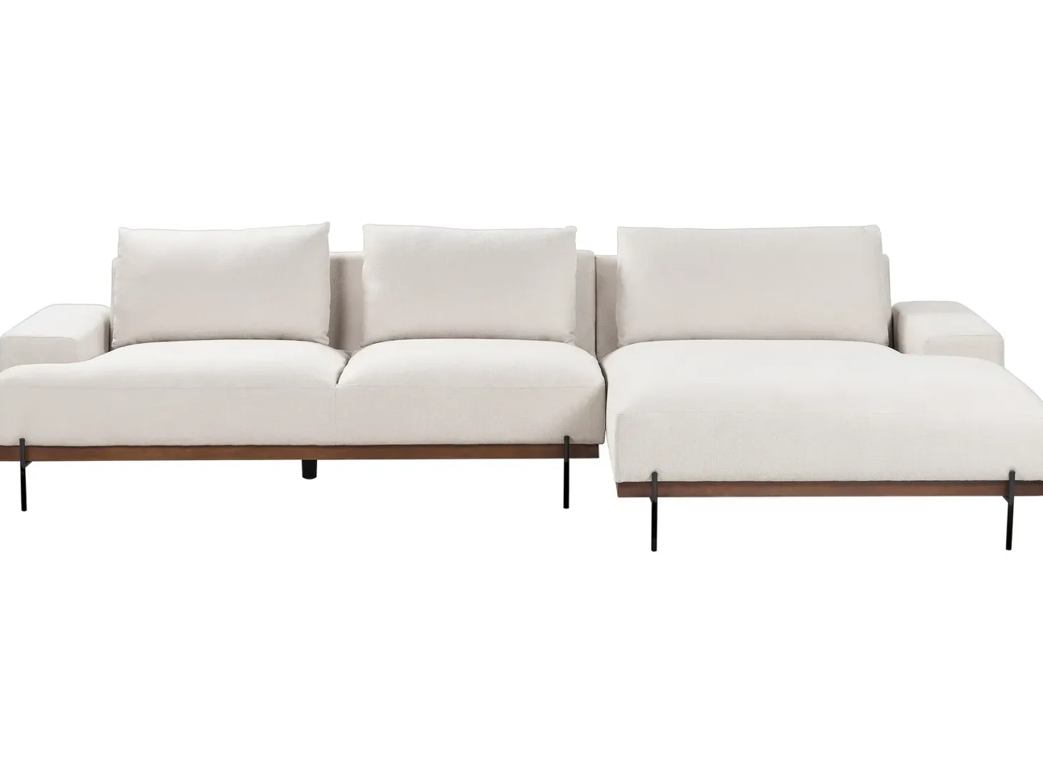 Hjørnesofa 4 personers MARIFERD Lys Beige Venstrevendt