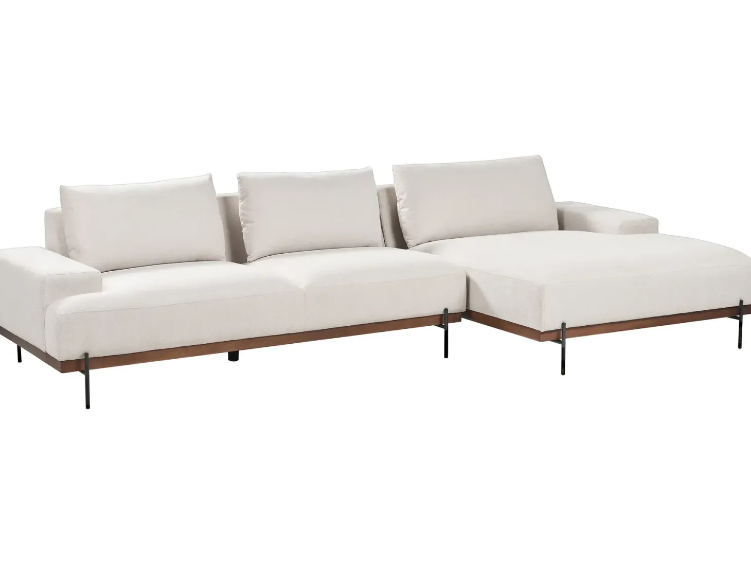 Hjørnesofa 4 personers MARIFERD Lys Beige Venstrevendt