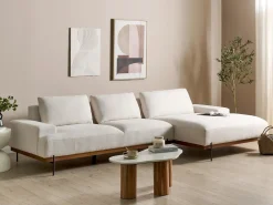 Hjørnesofa 4 personers MARIFERD Lys Beige Venstrevendt