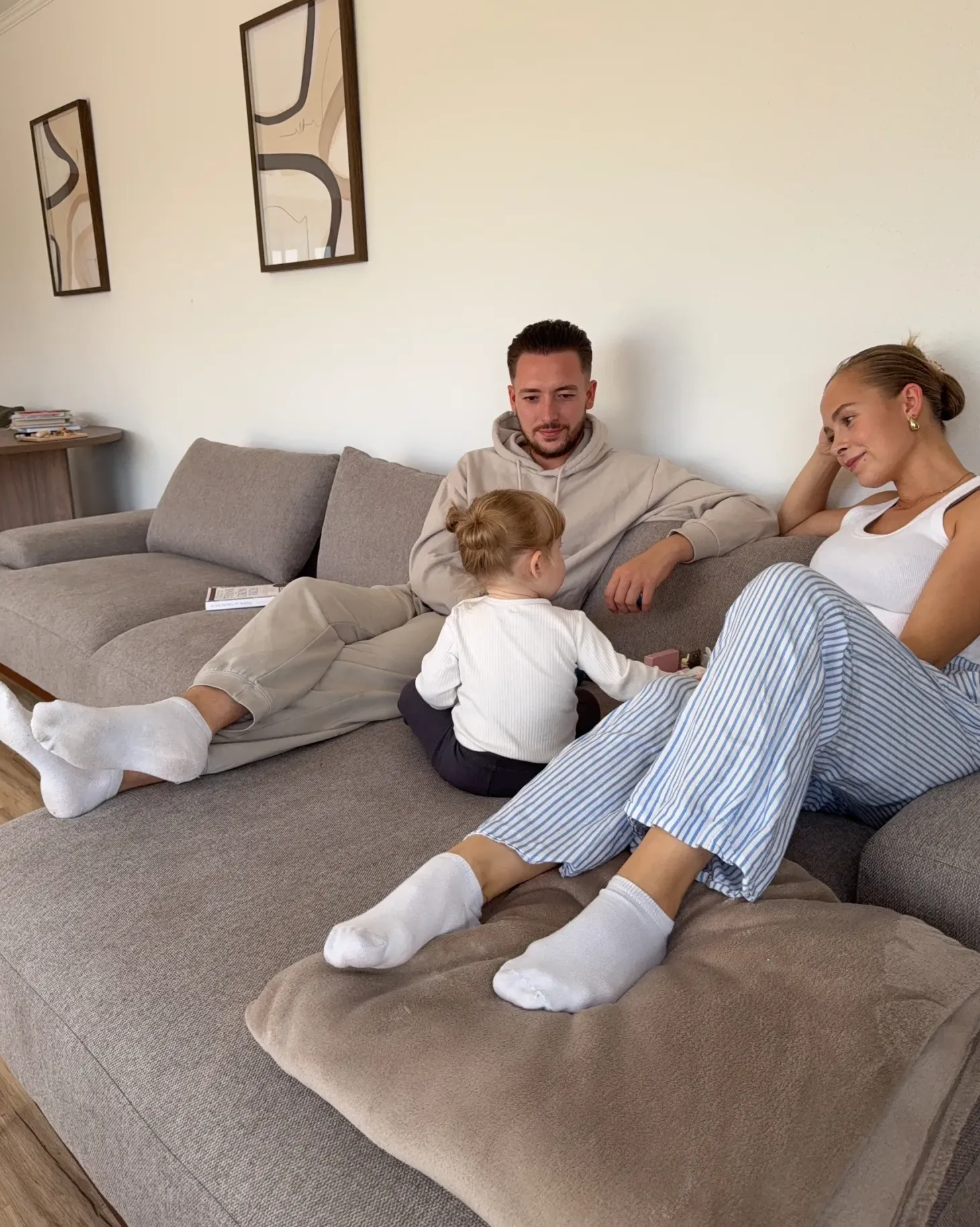 Hjørnesofa 4 personers MARIFERD Lysebrun Venstrevendt