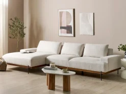 Hjørnesofa 4 personers MARIFERD Lys Beige Højrevendt