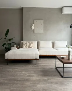 Hjørnesofa 4 personers MARIFERD Lys Beige Højrevendt