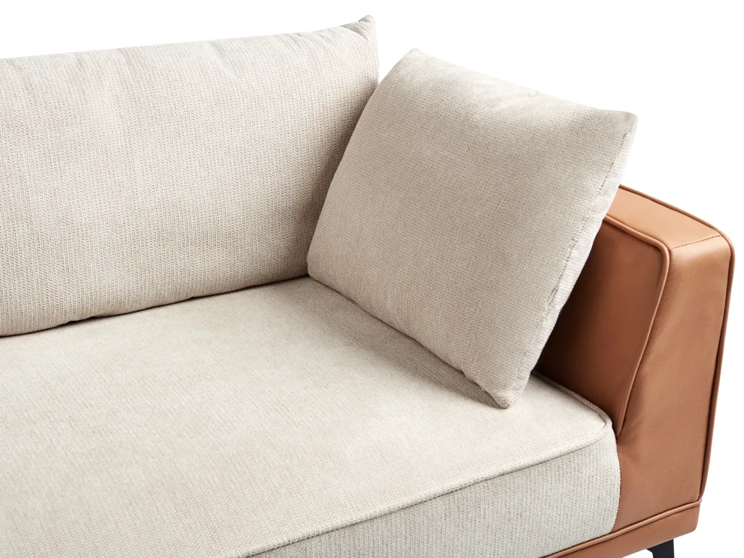 Hjørnesofa 3 personers MYKEN Lys Beige Højrevendt