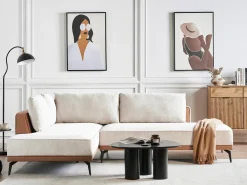 Hjørnesofa 3 personers MYKEN Lys Beige Højrevendt
