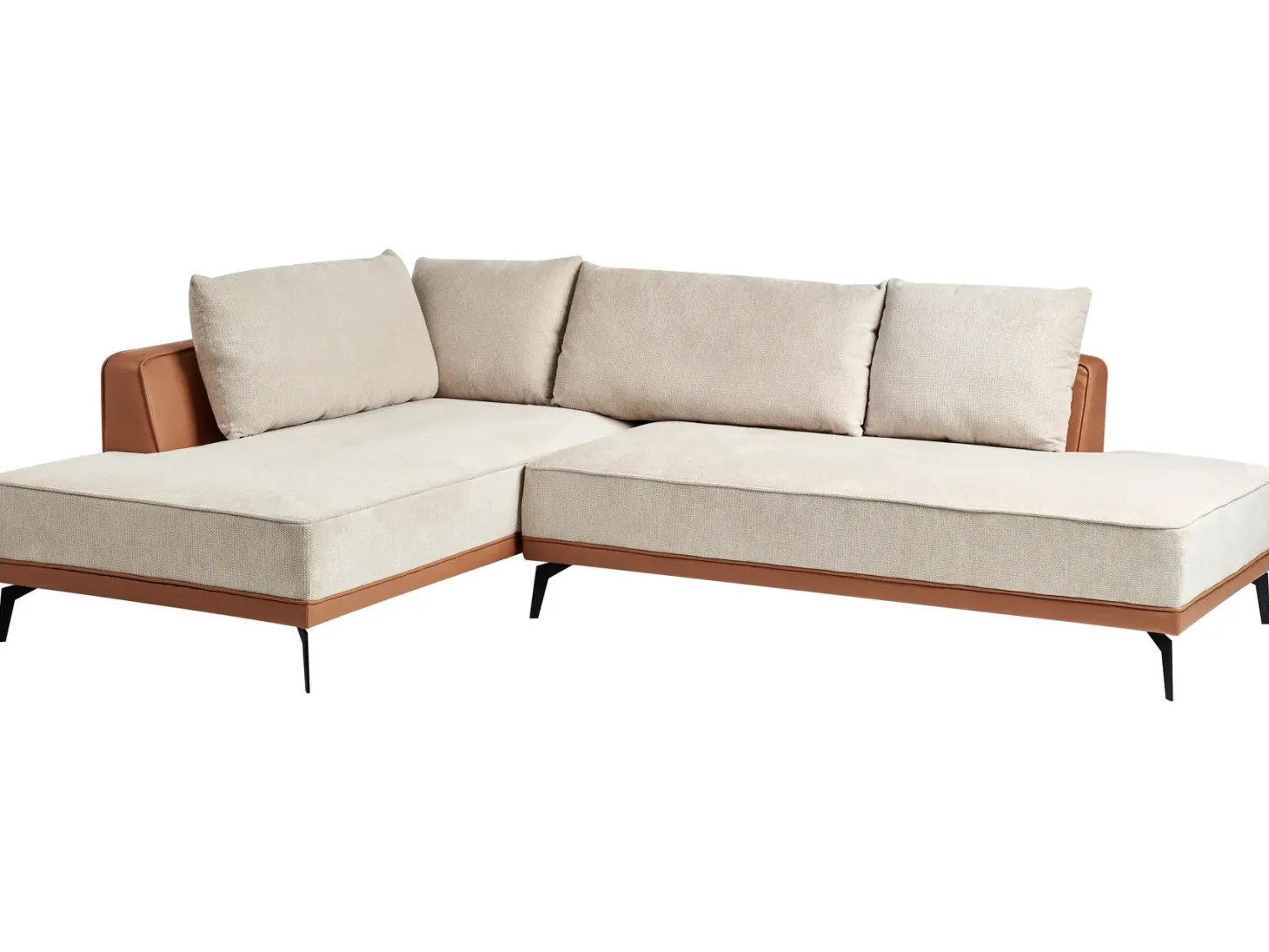 Hjørnesofa 3 personers MYKEN Lys Beige Højrevendt