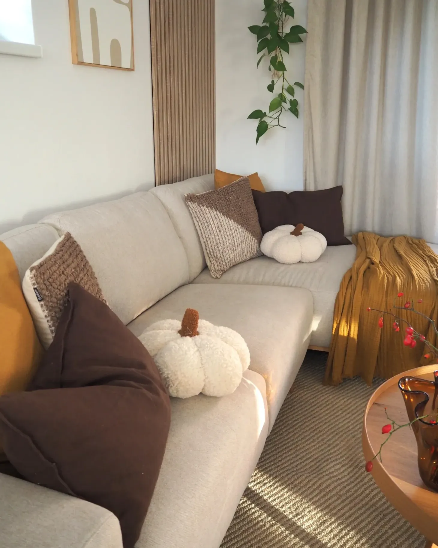 Hjørnesofa 3 personers NORA Beige Venstrevendt