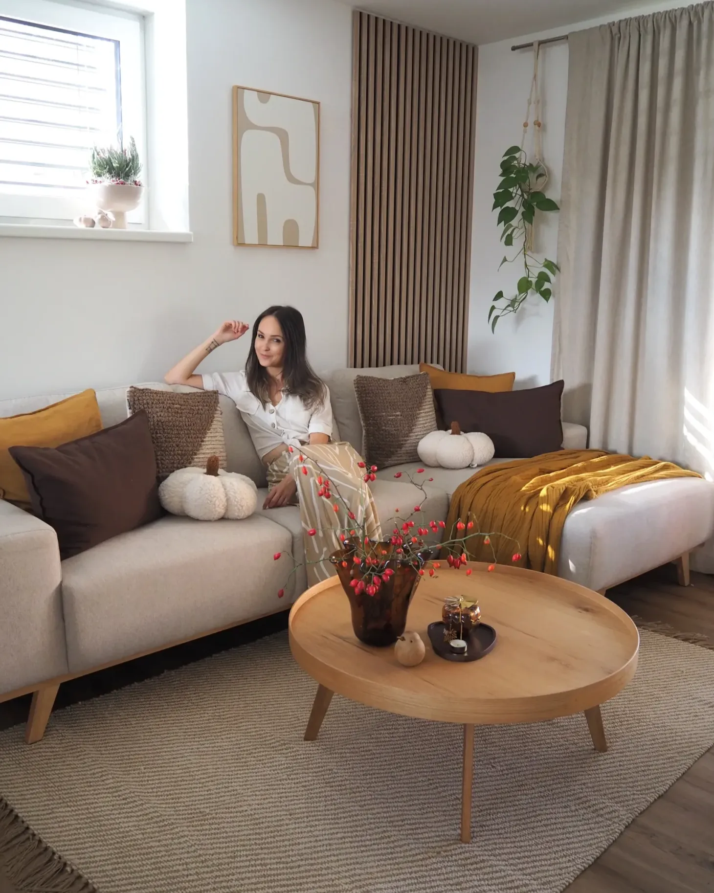 Hjørnesofa 3 personers NORA Beige Venstrevendt