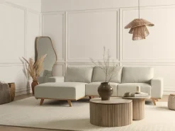 Hjørnesofa 3 personers NORA Beige Højrevendt