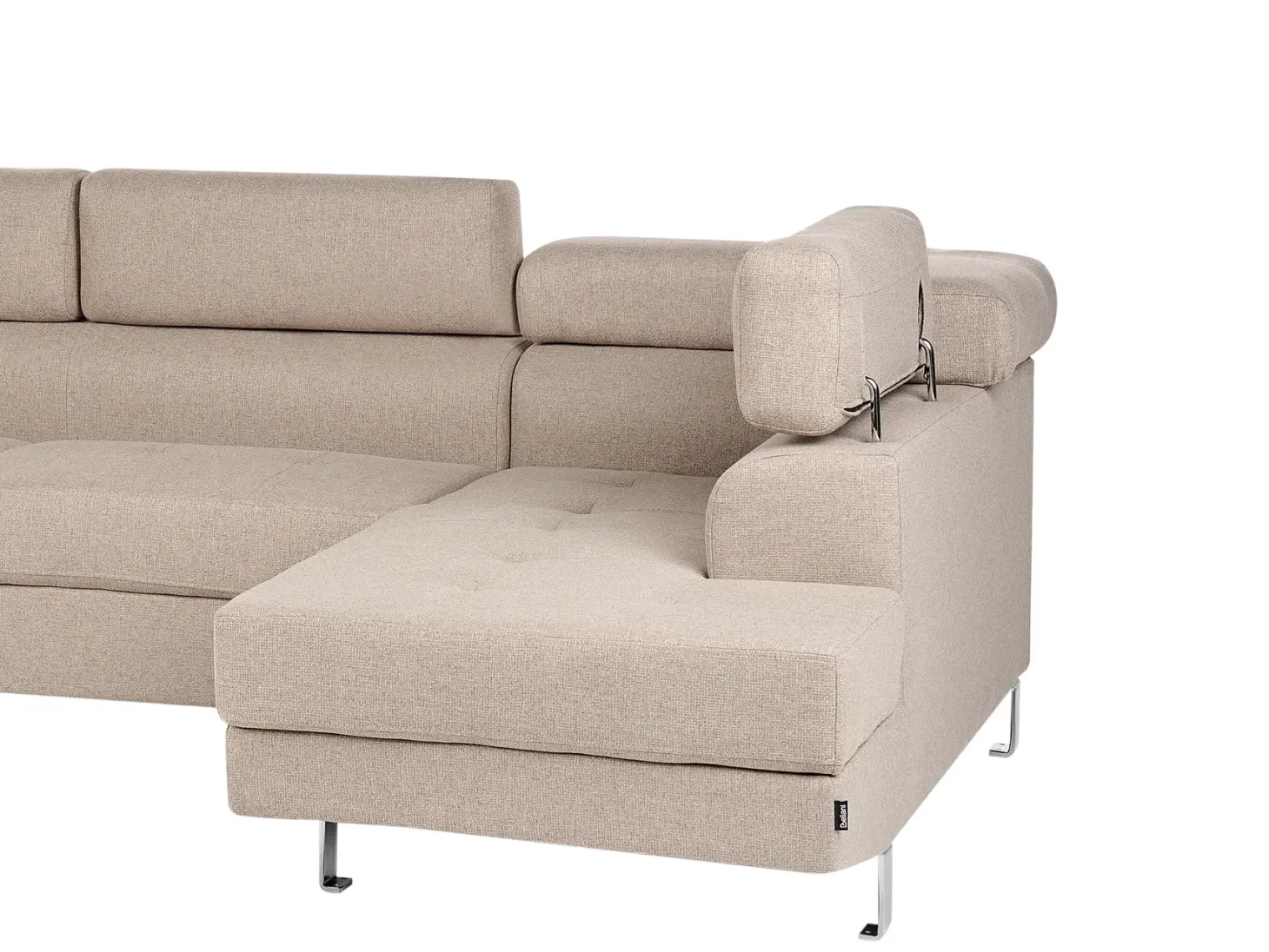 Hjørnesofa 5 personers NORREA Beige Venstrevendt