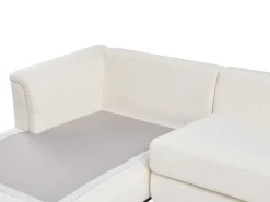 Hjørnesofa 4 personers OSLO Boucle Hvid Højrevendt