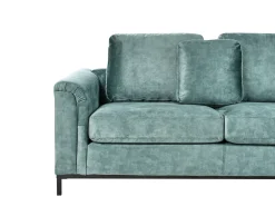 Hjørnesofa 4 personers OSLO Velour Blågrøn Venstrevendt