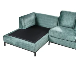 Hjørnesofa 4 personers OSLO Velour Blågrøn Højrevendt