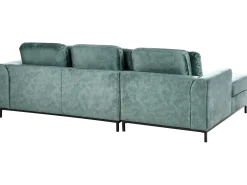 Hjørnesofa 4 personers OSLO Velour Blågrøn Højrevendt