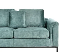 Hjørnesofa 4 personers OSLO Velour Blågrøn Højrevendt