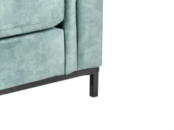 Hjørnesofa 5 personers OSLO Velour Blågrøn med fodskammel Højrevendt