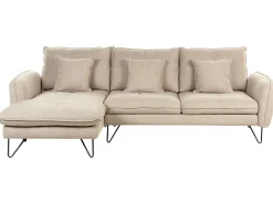 Hjørnesofa 3 personers SERSAN Chenille Beige Højrevendt