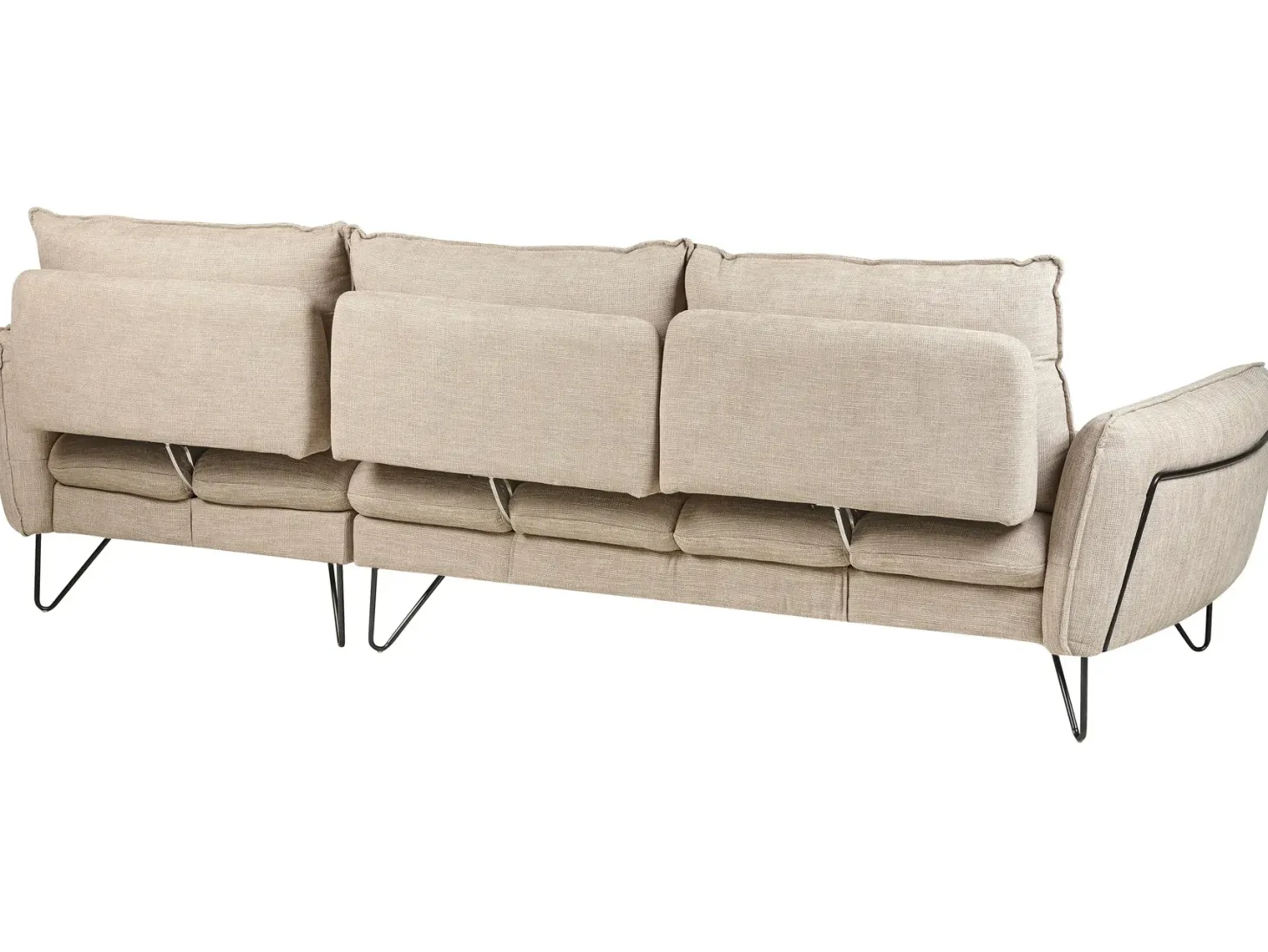Hjørnesofa 3 personers SERSAN Chenille Beige Højrevendt