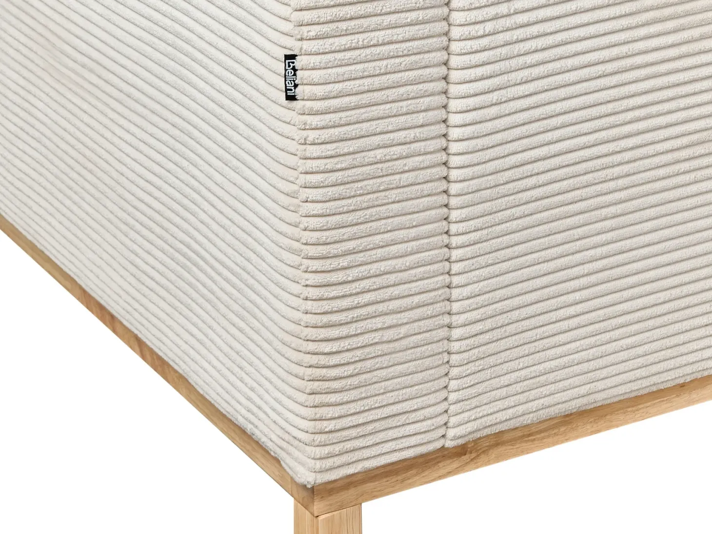 Hjørnesofa 4 personers SIGGARD Fløjl Lys Beige Venstrevendt