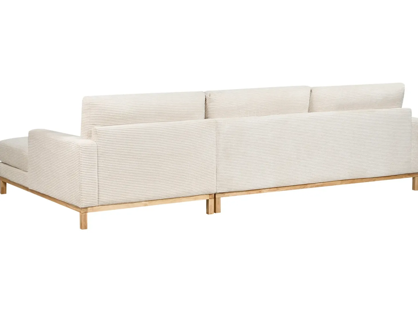 Hjørnesofa 4 personers SIGGARD Fløjl Lys Beige Venstrevendt