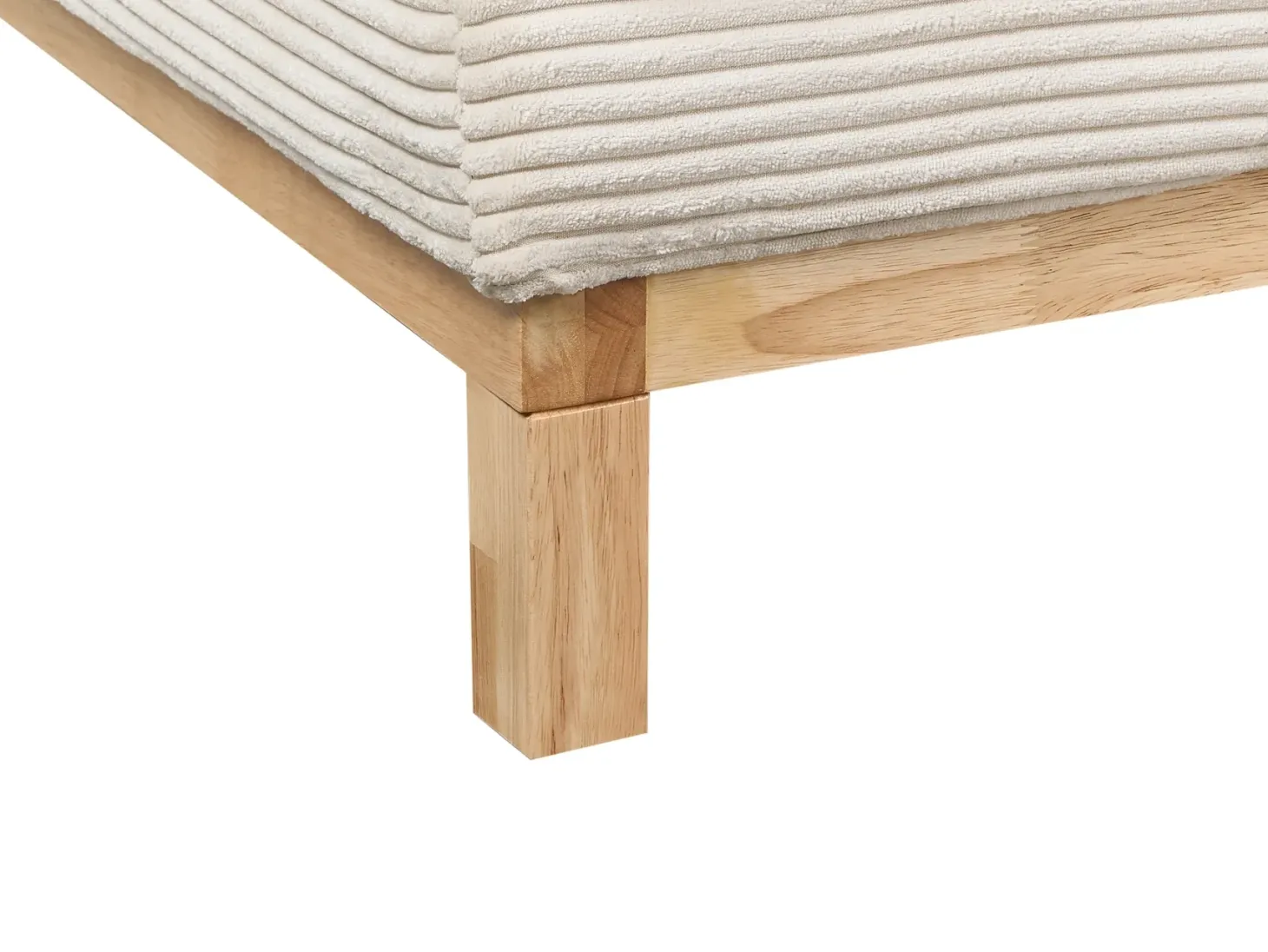 Hjørnesofa 4 personers SIGGARD Fløjl Lys Beige Venstrevendt