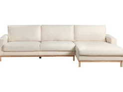Hjørnesofa 4 personers SIGGARD Boucle Hvid Venstrevendt