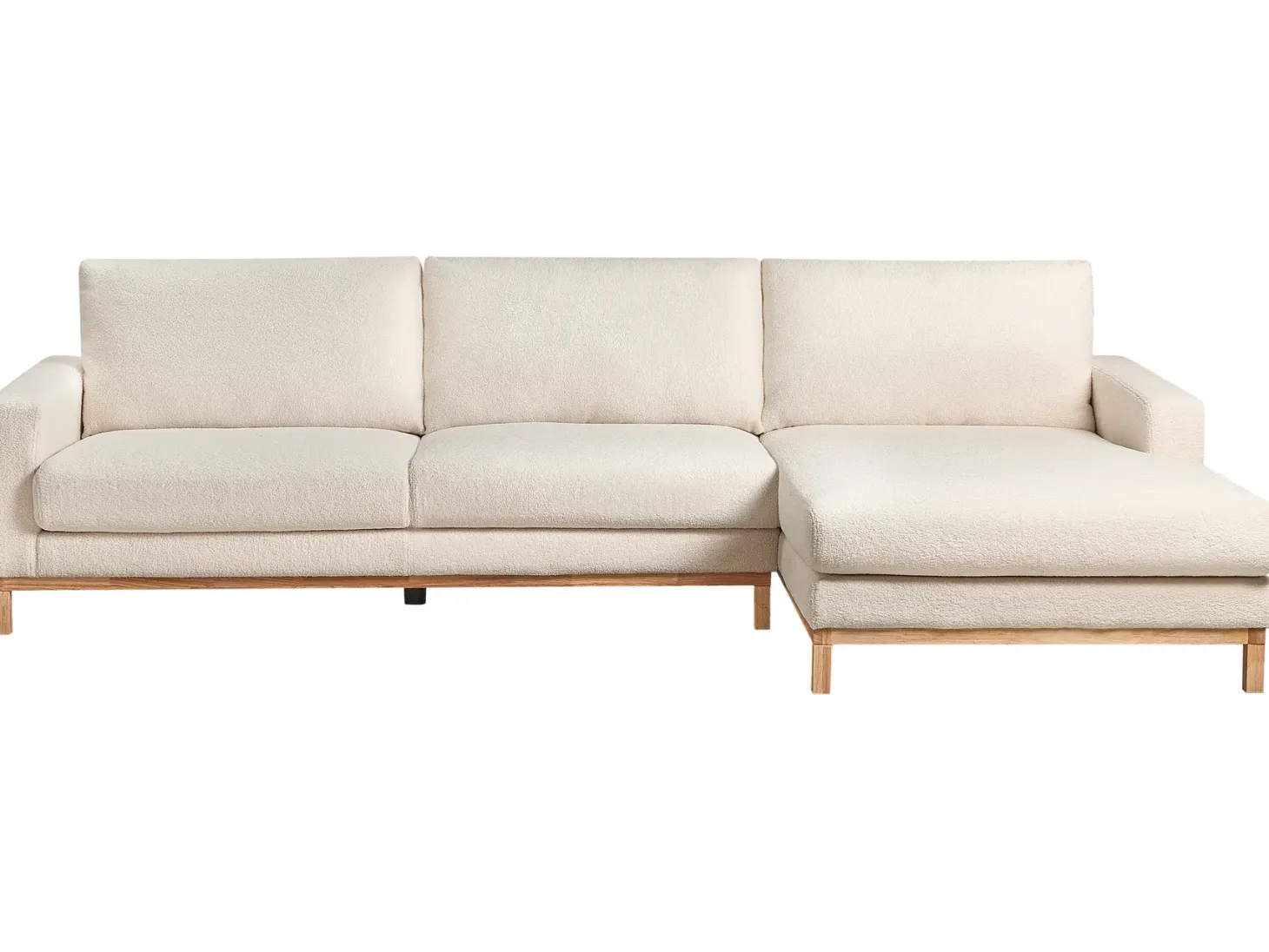 Hjørnesofa 4 personers SIGGARD Boucle Hvid Venstrevendt