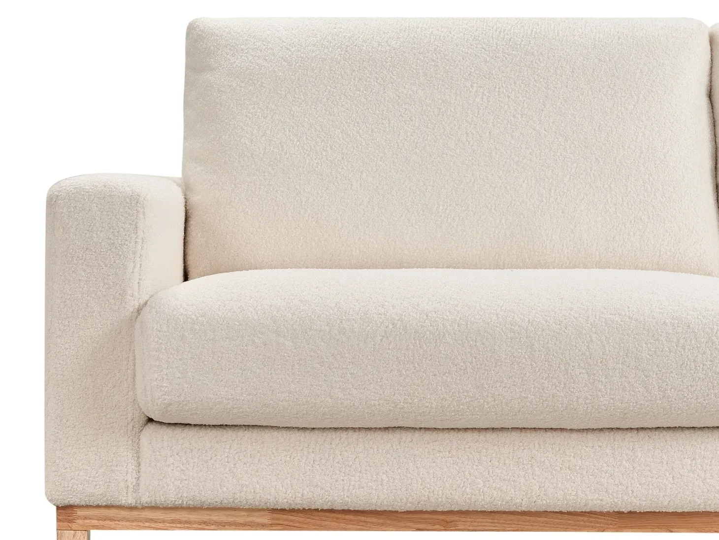 Hjørnesofa 4 personers SIGGARD Boucle Hvid Venstrevendt