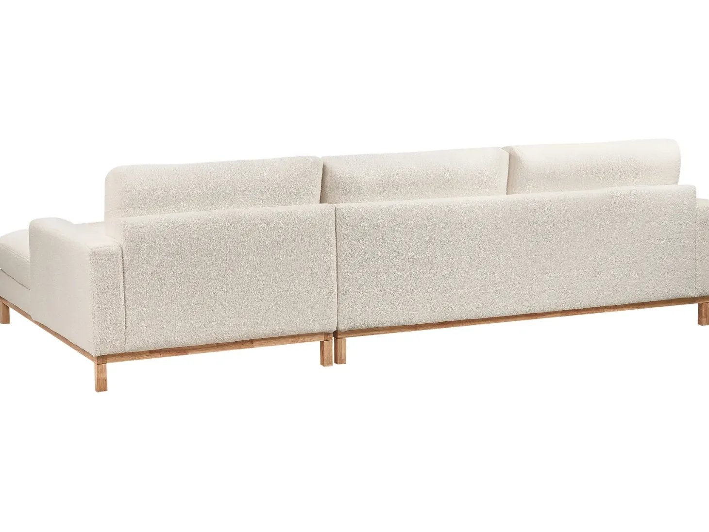 Hjørnesofa 4 personers SIGGARD Boucle Hvid Venstrevendt