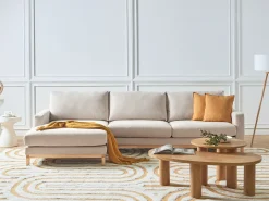 Hjørnesofa 4 personers SIGGARD Beige Højrevendt