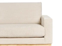 Hjørnesofa 4 personers SIGGARD II Fløjl Lys Beige Højrevendt