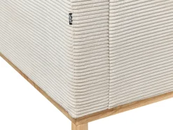 Hjørnesofa 4 personers SIGGARD II Fløjl Lys Beige Højrevendt