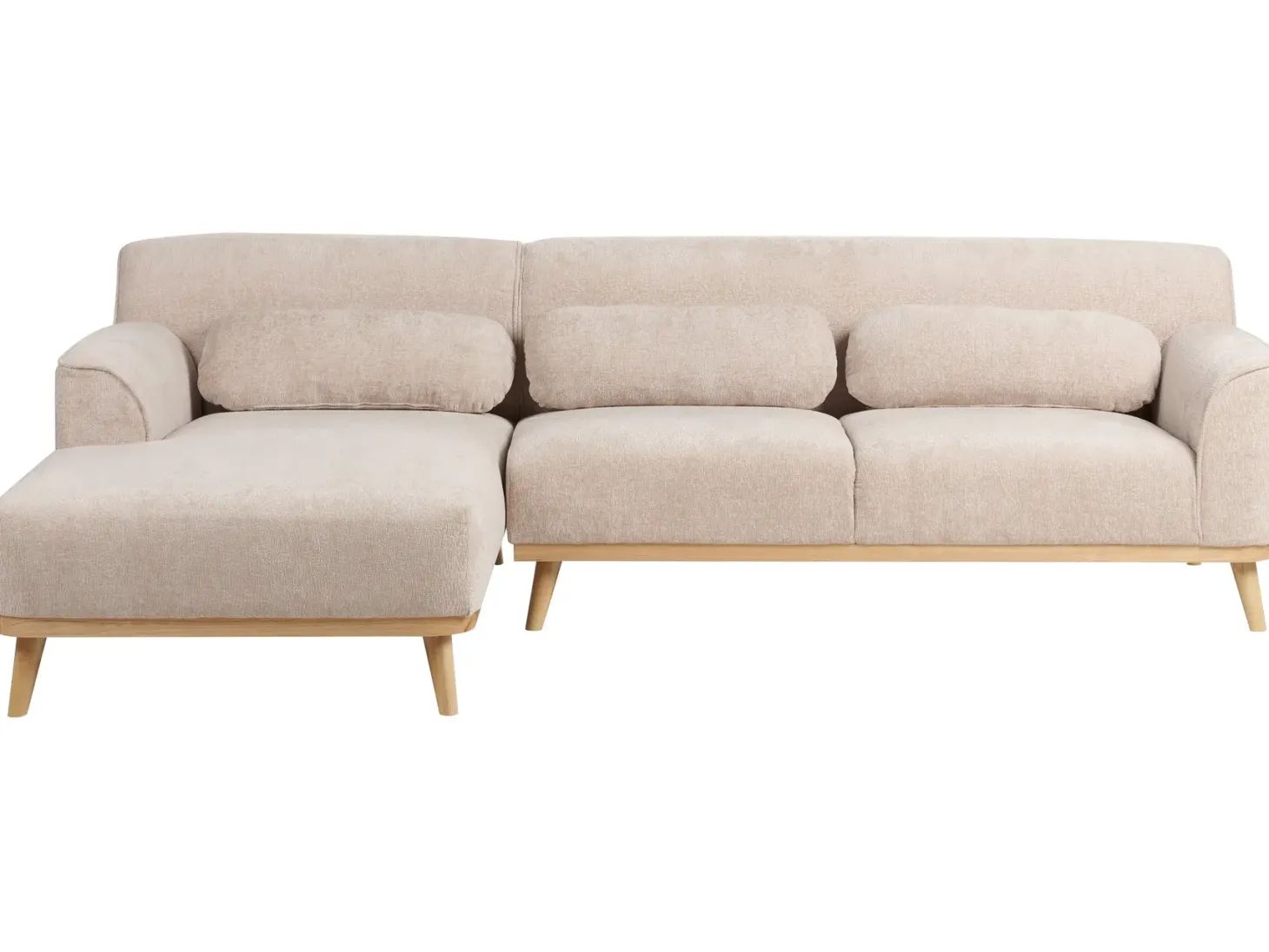 Hjørnesofa 3 personers SIMOS Chenille Beige Højrevendt