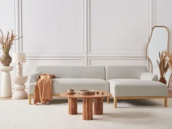 Hjørnesofa 3 personers SOSJO Lys Beige Venstrevendt