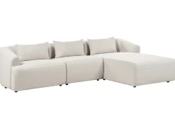 Hjørnesofa 3 personers SVANSELE Lys Beige Venstrevendt