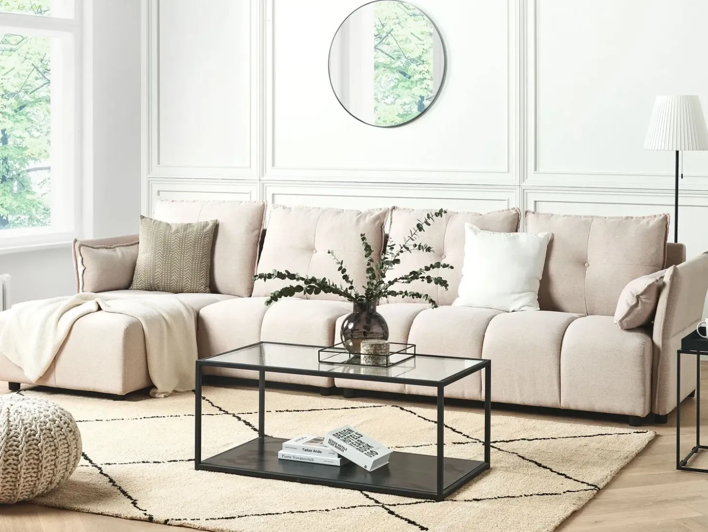 Hjørnesofa 4 personers TOMRA Beige Højrevendt