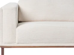Hjørnesofa 4 personers VENG Fløjl Lys Beige Venstrevendt