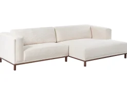 Hjørnesofa 4 personers VENG Fløjl Lys Beige Venstrevendt