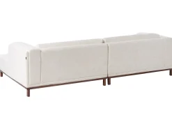 Hjørnesofa 4 personers VENG Fløjl Lys Beige Venstrevendt